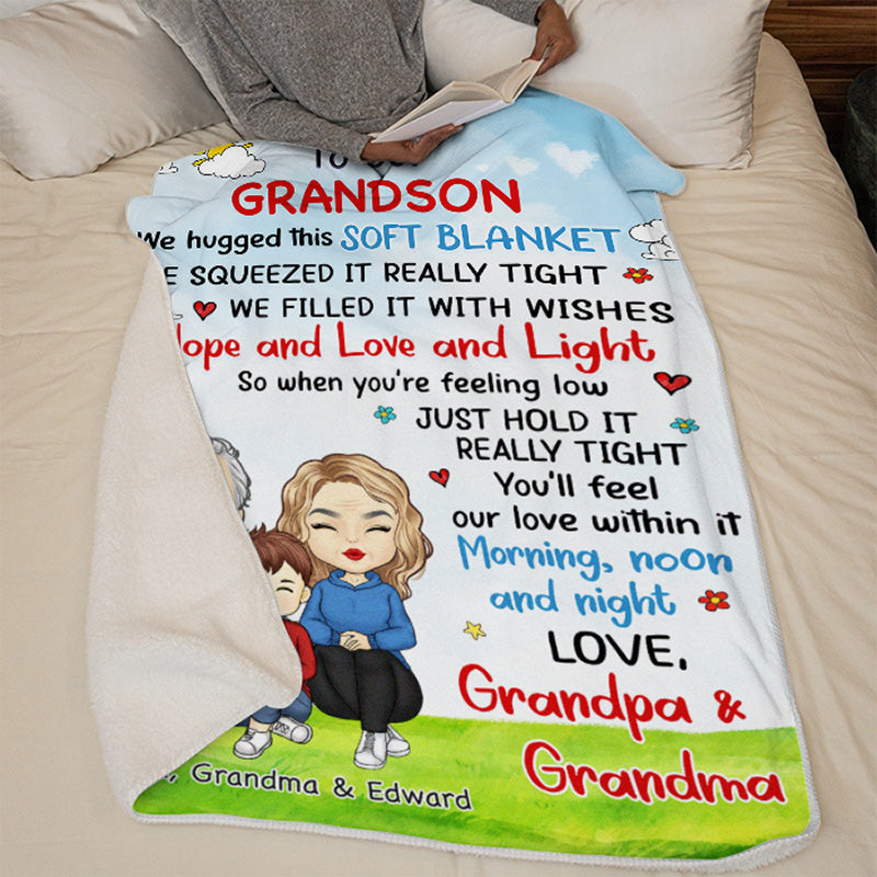 Custom Name Granddaughter Love Gifts from Grandma and Grandpa - Personalized Blanket