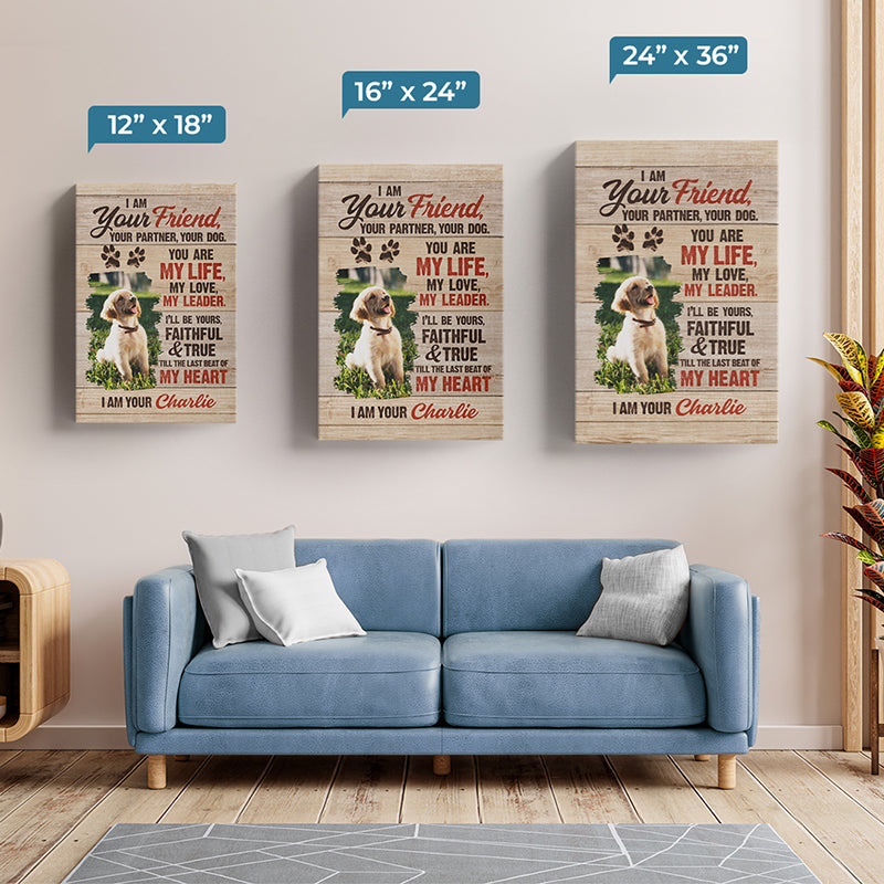 Custom Dog Photo Name Gifts for Dog Lovers - Personalized Canvas
