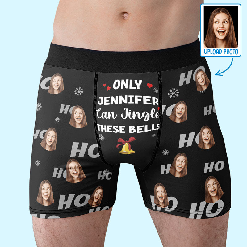 Custom Photo All I Want For Christmas Is You - Funny Personalized Custom Boxer Briefs, Men's Boxers - Christmas Gift For Boyfriend, Husband, Anniversary