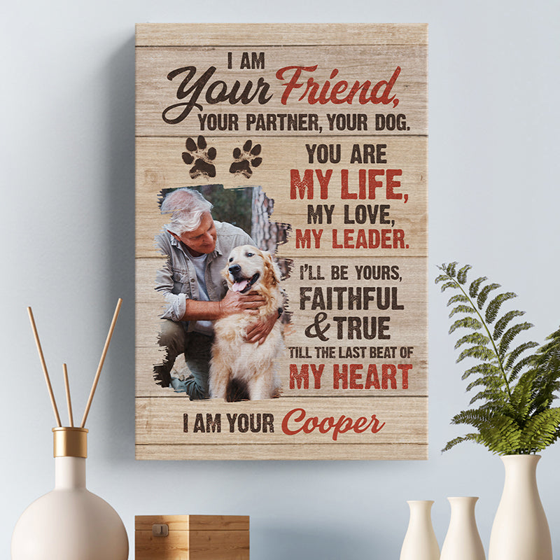 Custom Dog Photo Name Gifts for Dog Lovers - Personalized Canvas