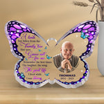 Custom Photo Memorial Butterfly Tribute - Personalized Shaped Acrylic Plaque