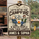 Custom Name Camper Camping Couple Gifts - Personalized Wood Sign