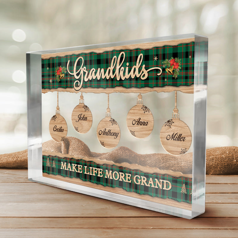 Custom Name Christmas Gifts for Grandma - Personalized Shaped Acrylic Plaque