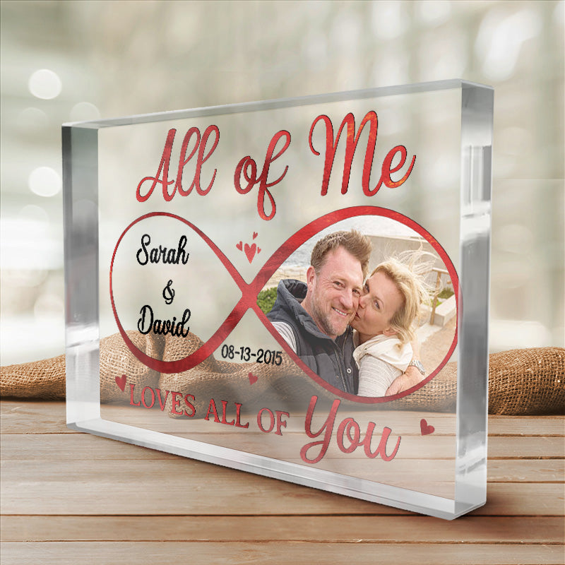 Custom Photo All Of Me Loves All Of You - Couple Personalized Custom Rectangle Shaped Acrylic Plaque - Gift For Husband Wife, Anniversary