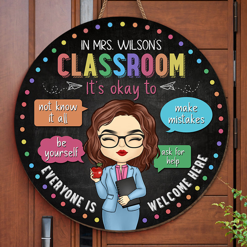 Teacher Classroom Welcome Decor for Students - Wood Sign
