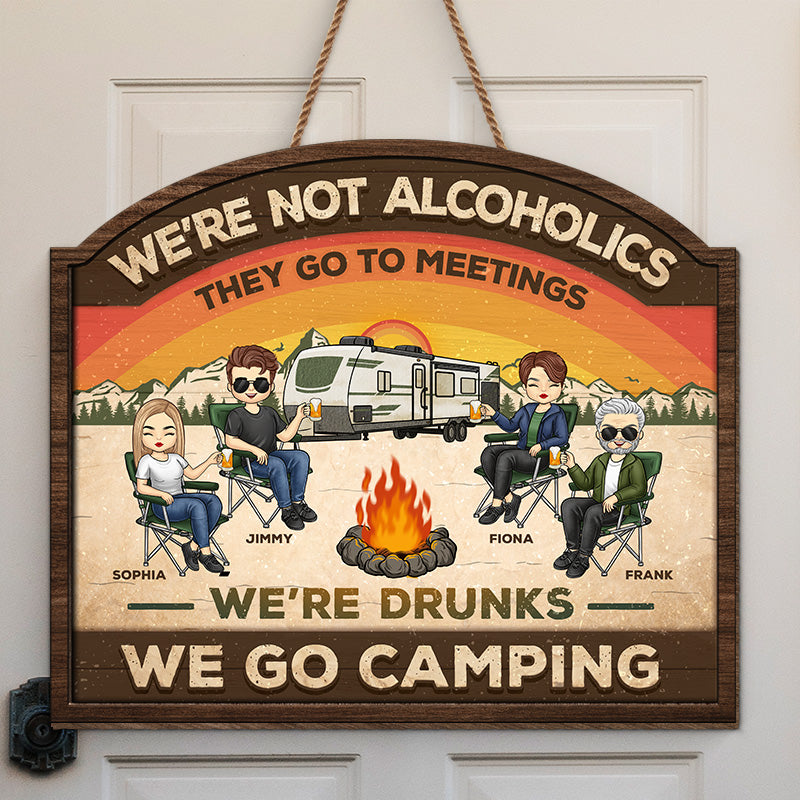 Custom Name Camping Friends Gifts for Campers - Personalized Wood Sign