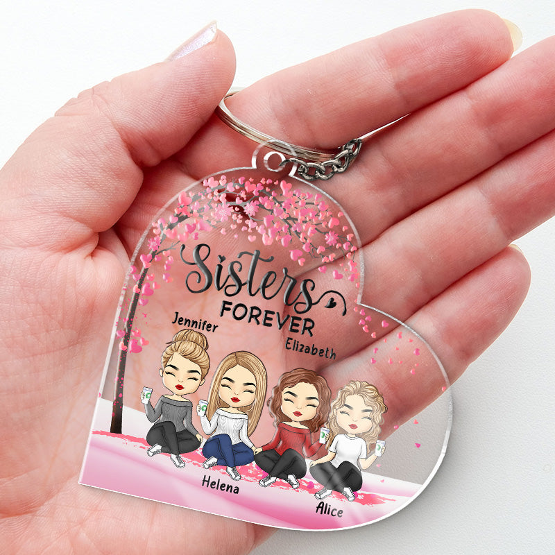 We're Besties Forever - Besties Personalized Custom Rectangle Shaped Acrylic Keychain - Gift For Best Friends, BFF, Sisters