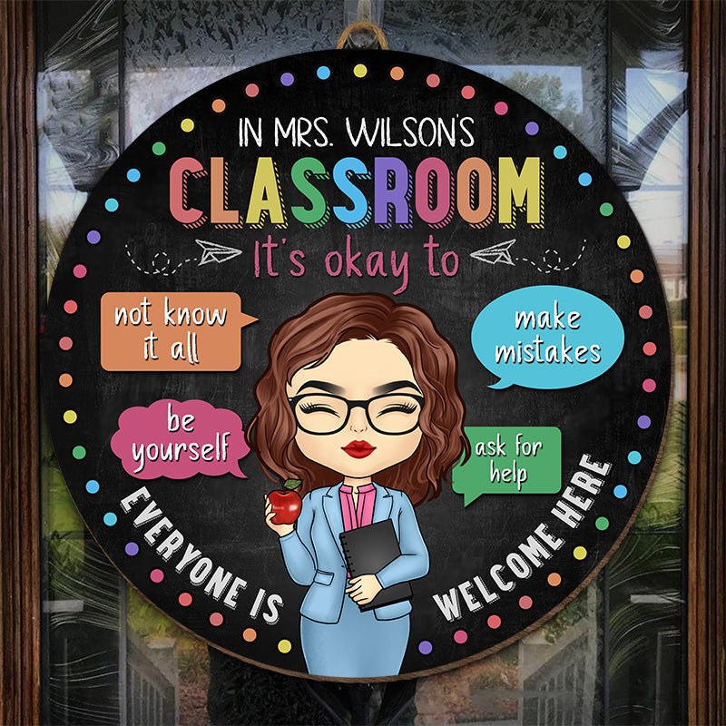 Teacher Classroom Welcome Decor for Students - Wood Sign