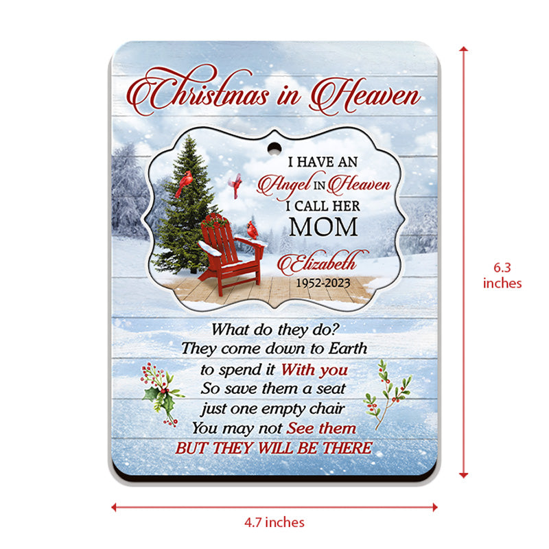 Custom Name Memorial Christmas Gifts for Mom - Personalized Pop Out Ornament Card