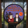 They Are Creepy And They Are Kooky - Couple Personalized Custom Round Shaped Home Decor Witch Wood Sign - Halloween Gift For Witches, Husband Wife
