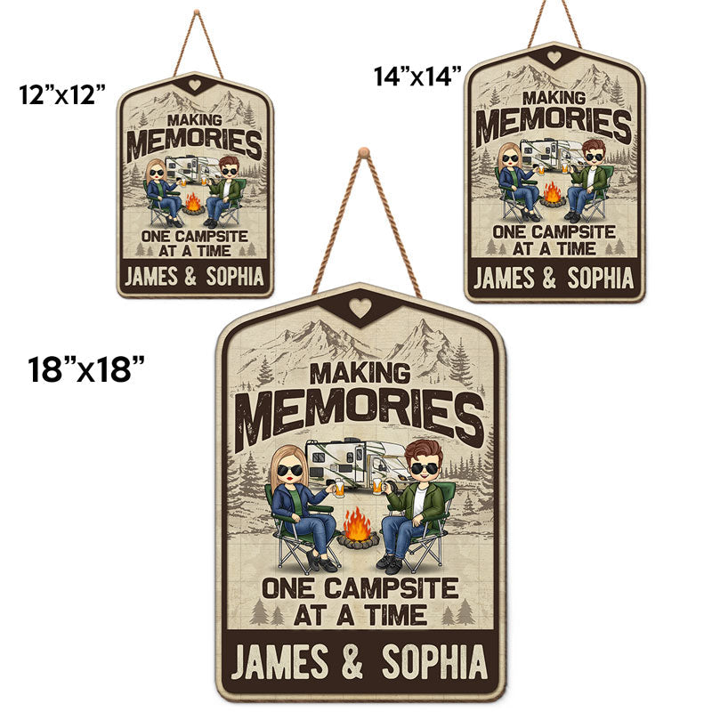 Custom Name Camper Camping Couple Gifts - Personalized Wood Sign