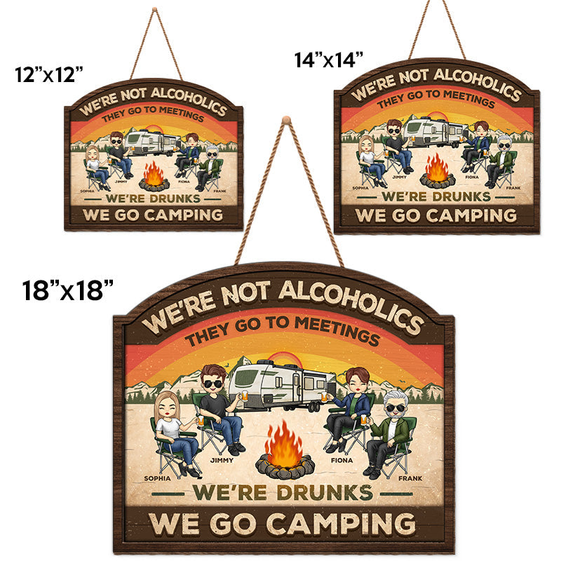 Welcome To Our Camper The Friendship Is Free - Camping Personalized Custom Shaped Home Decor Wood Sign - House Warming Gift For Best Friends, BFF, Sisters, Camping Lovers