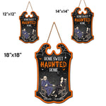 Custom Name Haunted Home Halloween Decor - Personalized Wood Sign