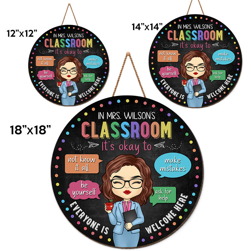 Teacher Classroom Welcome Decor for Students - Wood Sign