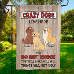 Custom Name Crazy Dog Warning Gifts for Dog Lovers - Personalized Flag