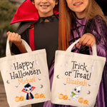 Custom Name Halloween Trick or Treat Gifts for Kids - Personalized Tote Bag