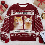Custom Name Christmas Gifts for Cat Moms - Personalized Sweatshirt