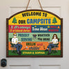 Welcome To Our Campsite - Camping Personalized Custom Shaped Home Decor Wood Sign - House Warming Gift For Couple, Camping Lovers