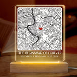 Custom Map Couple Gifts - Personalized 3D LED Light