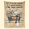 Let's Watch People Park Their Campers - Camping Personalized Custom Blanket - Gift For Camping Lovers, Pet Owners, Pet Lovers