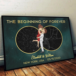 Custom First Date Map Anniversary Gifts for Couples - Personalized Poster
