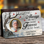 Custom Photo Always on My Mind Memorial Gifts - Personalized Aluminum Wallet Card