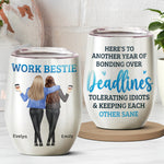 Custom Name Work Bestie Gifts for Coworkers - Personalized Wine Tumbler
