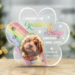 Custom Pet Photo Rainbow Bridge Memorial Decor - Personalized Shaped Acrylic Plaque