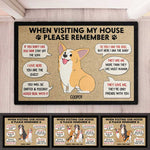 Custom Name Funny Dog Rules Gifts for Dog Lovers - Personalized Doormat