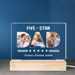 Custom Photo Five-Star Dad Gifts - Personalized 3D LED Light