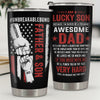 Family Is The Heart Of The Home - Family Personalized Custom Tumbler - Father's Day, Birthday Gift For Dad