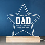 Custom Name Five-Star Dad Gifts - Personalized 3D LED Light