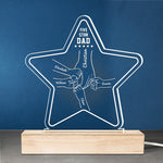 Custom Name Five Star Dad Family Gifts - Personalized 3D LED Light