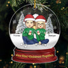 The First Christmas Together - Couple Personalized Custom Ornament - Acrylic Snow Globe Shaped - Christmas Gift For Husband Wife, Anniversary