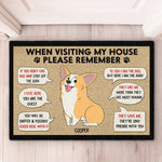Custom Name Funny Dog Rules Gifts for Dog Lovers - Personalized Doormat