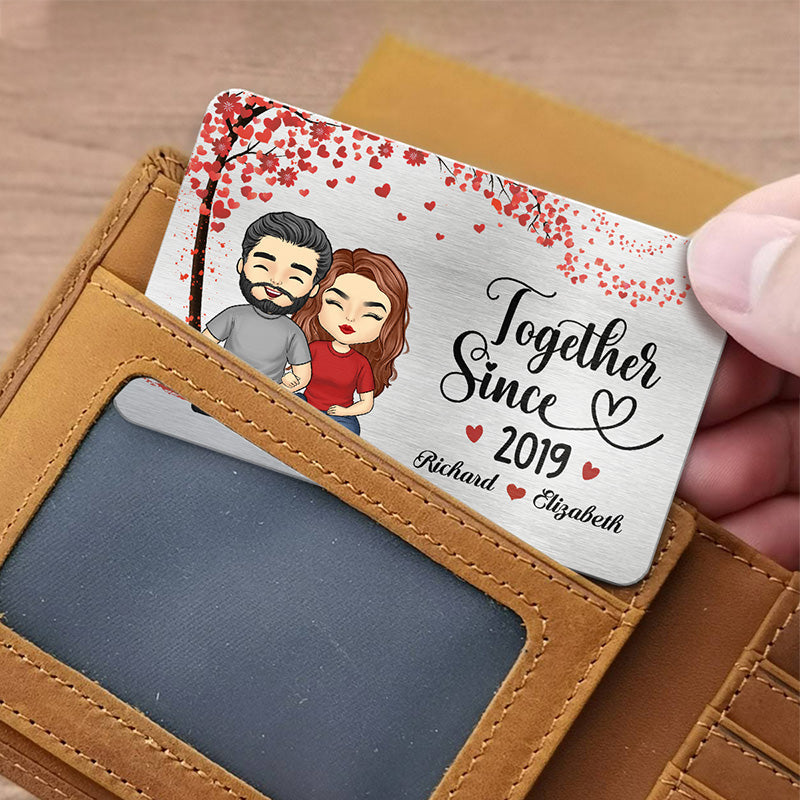 We've Been Together Since - Couple Personalized Custom Aluminum Wallet Card - Gift For Husband Wife, Anniversary