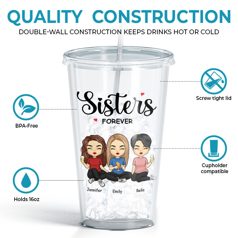 We're Soul Sisters - Bestie Personalized Custom Clear Acrylic Tumbler - Gift For Best Friends, BFF, Sisters