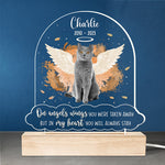 Custom Cat Memorial Gifts for Pet Loss - Personalized 3D LED Light