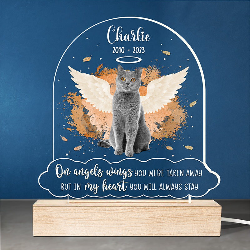 Custom Cat Memorial Gifts for Pet Loss - Personalized 3D LED Light