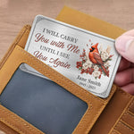 Custom Name Memorial Cardinal Gifts - Personalized Aluminum Wallet Card