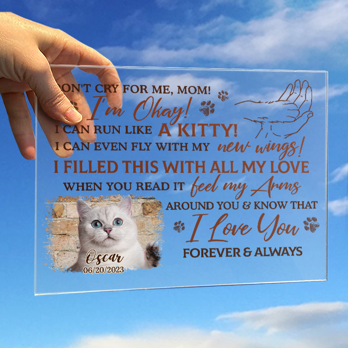 Custom Pet Photo Memorial Gifts for Dad - Personalized Acrylic Plaque