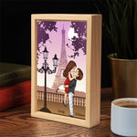 Custom Name Paris Romance Gifts for Couples - Personalized Frame Light Box