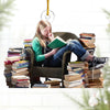 Custom Photo Where Words Become Worlds - Personalized Custom Ornament - Acrylic Custom Shaped - Christmas Gift For Book Lovers