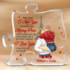 I Love You Forever, Honey - Couple Personalized Custom Puzzle Shaped Acrylic Plaque - Gift For Husband Wife, Anniversary