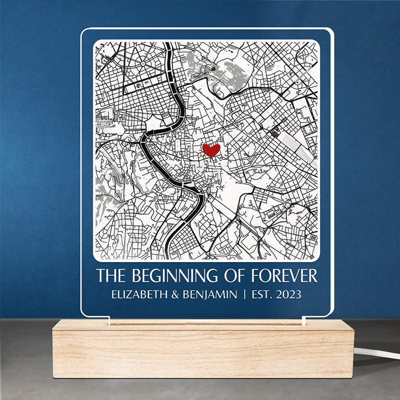 Custom Map Couple Gifts - Personalized 3D LED Light