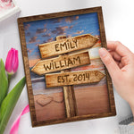 Custom Name Beach Anniversary Gifts for Couples - Personalized Wooden Plaque
