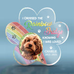 Custom Pet Photo Rainbow Bridge Memorial Decor - Personalized Shaped Acrylic Plaque