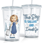 Custom Name Travel Gifts for Women - Personalized Clear Tumbler