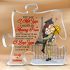 I Love You Forever & Always - Couple Personalized Custom Puzzle Shaped Acrylic Plaque - Gift For Husband Wife, Anniversary