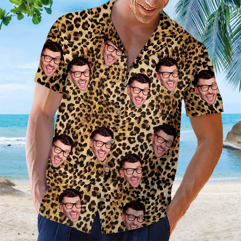 Custom Photo Sunshine On My Mind - Family Personalized Custom Face Unisex Hawaiian Shirt - Gift For Family Members, Pet Owners, Pet Lovers